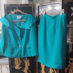 Chic Teal Skirt Set